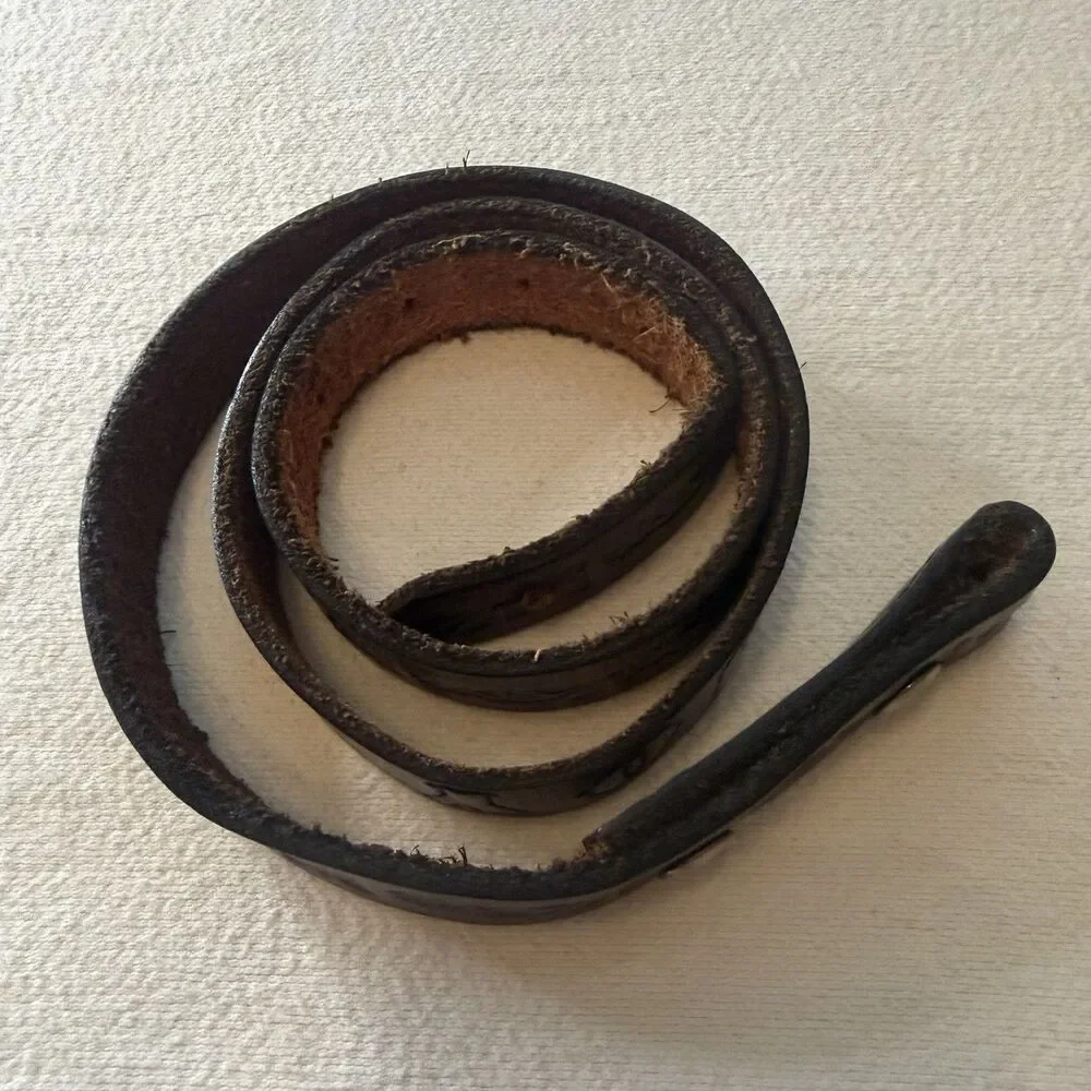 Leather Hand Tooled Western Name JOY Belt Hippie Cowgirl Size Small 1”W x 39” L